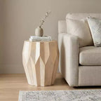 Table d'appoint ronde HomeRoots 23 en bois massif naturel
