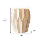 Table d'appoint ronde HomeRoots 23 en bois massif naturel