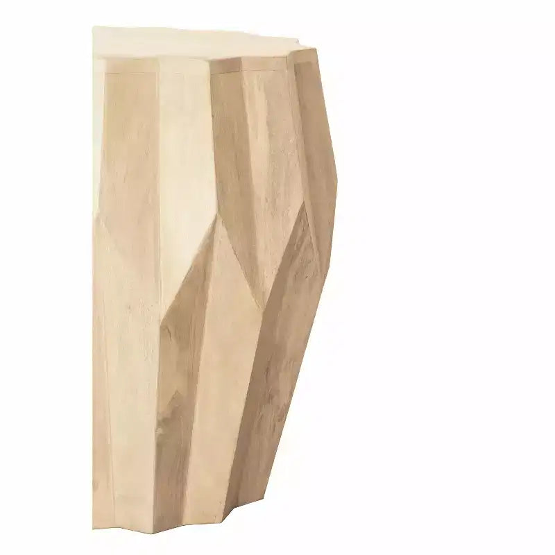 Table d'appoint ronde HomeRoots 23 en bois massif naturel