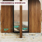 LinTimes 47-63 Table à Manger Ronde Extensible, Ferme en Bois pour 4 à 8 Personnes, Pieds Larges et Support Métallique Robuste, Gain de Place pour Cuisine et Appartement