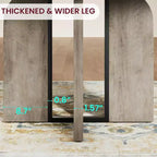 LinTimes 47-63 Table à Manger Ronde Extensible, Ferme en Bois pour 4 à 8 Personnes, Pieds Larges et Support Métallique Robuste, Gain de Place pour Cuisine et Appartement