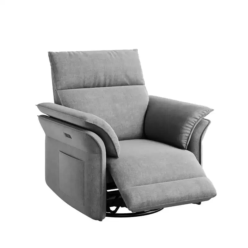 Fauteuil inclinable LinTimes Power Swivel Glider  Fauteuil inclinable individuel moderne, pivotant à 270°, accoudoirs incurvés à double couche, pour salon