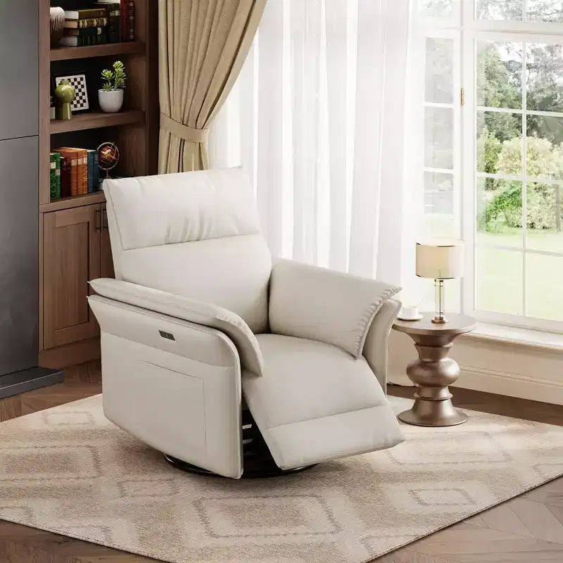 Fauteuil inclinable LinTimes Power Swivel Glider  Fauteuil inclinable individuel moderne, pivotant à 270°, accoudoirs incurvés à double couche, pour salon