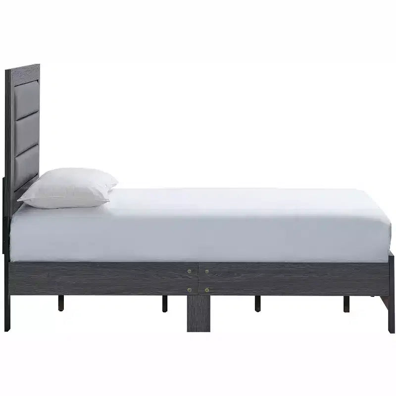 Lit double Passion Furniture Plano avec cadre en bois gris