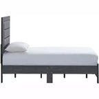 Lit double Passion Furniture Plano avec cadre en bois gris