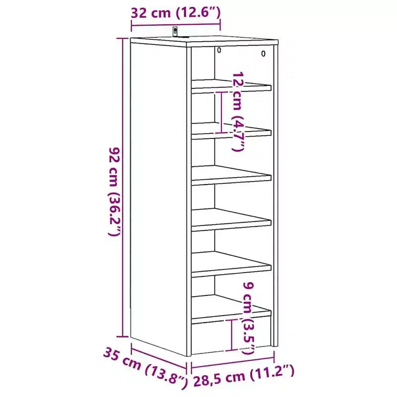 vidaXL Meuble à chaussures gris béton en bois d'ingénierie Meuble à chaussures moyen