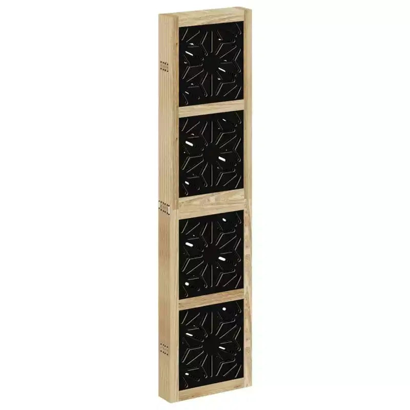 vidaXL Séparateur de pièce 6 Panneaux Marron et Noir Bois Massif de Paulownia