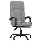 vidaXL Chaise de bureau massante gris clair Polyester (tissu), Métal, Contreplaqué