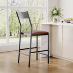 Tabourets de bar modernes en cuir PU, hauteur comptoir de 61 cm, dossier incurvé et repose-pieds, rembourrés, capacité de 136 kg pour la maison ou le bureau