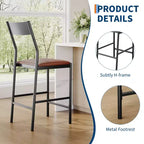 Tabourets de bar modernes en cuir PU, hauteur comptoir de 61 cm, dossier incurvé et repose-pieds, rembourrés, capacité de 136 kg pour la maison ou le bureau
