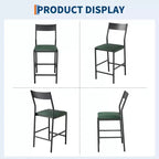 Tabourets de bar modernes en cuir PU, hauteur comptoir de 61 cm, dossier incurvé et repose-pieds, rembourrés, capacité de 136 kg pour la maison ou le bureau