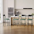 Tabourets de bar modernes en cuir PU, hauteur comptoir de 61 cm, dossier incurvé et repose-pieds, rembourrés, capacité de 136 kg pour la maison ou le bureau