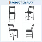 Tabourets de bar modernes en cuir PU, hauteur comptoir de 61 cm, dossier incurvé et repose-pieds, rembourrés, capacité de 136 kg pour la maison ou le bureau