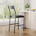 Tabourets de bar modernes en cuir PU, hauteur comptoir de 61 cm, dossier incurvé et repose-pieds, rembourrés, capacité de 136 kg pour la maison ou le bureau