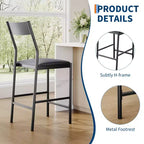 Tabourets de bar modernes en cuir PU, hauteur comptoir de 61 cm, dossier incurvé et repose-pieds, rembourrés, capacité de 136 kg pour la maison ou le bureau