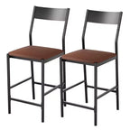 Tabourets de bar modernes en cuir PU, hauteur comptoir de 61 cm, dossier incurvé et repose-pieds, rembourrés, capacité de 136 kg pour la maison ou le bureau