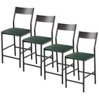Tabourets de bar modernes en cuir PU, hauteur comptoir de 61 cm, dossier incurvé et repose-pieds, rembourrés, capacité de 136 kg pour la maison ou le bureau