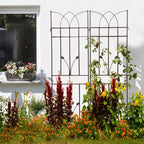MAYEERTY Lot de 2 treillis de jardin en métal marron antirouille de 180 x 45 cm pour plantes grimpantes