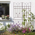 MAYEERTY 2 Pack 71 x 17.7 Brown Rustproof Metal Garden Trellis for Climbing Plants