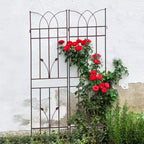 MAYEERTY Lot de 2 treillis de jardin en métal marron antirouille de 180 x 45 cm pour plantes grimpantes