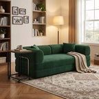 Canapé-lit convertible FurnitureR avec ensemble table d'appoint roulante, canapé moderne en velours côtelé avec table de collation mobile pour salon, appartement, petit espace