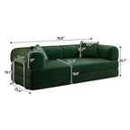 Canapé-lit convertible FurnitureR avec ensemble table d'appoint roulante, canapé moderne en velours côtelé avec table de collation mobile pour salon, appartement, petit espace