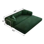 Canapé-lit convertible FurnitureR avec ensemble table d'appoint roulante, canapé moderne en velours côtelé avec table de collation mobile pour salon, appartement, petit espace
