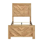 Cadre de lit en bois rustique GDFStudio Hudson, avec tête de lit et pied de lit à chevrons