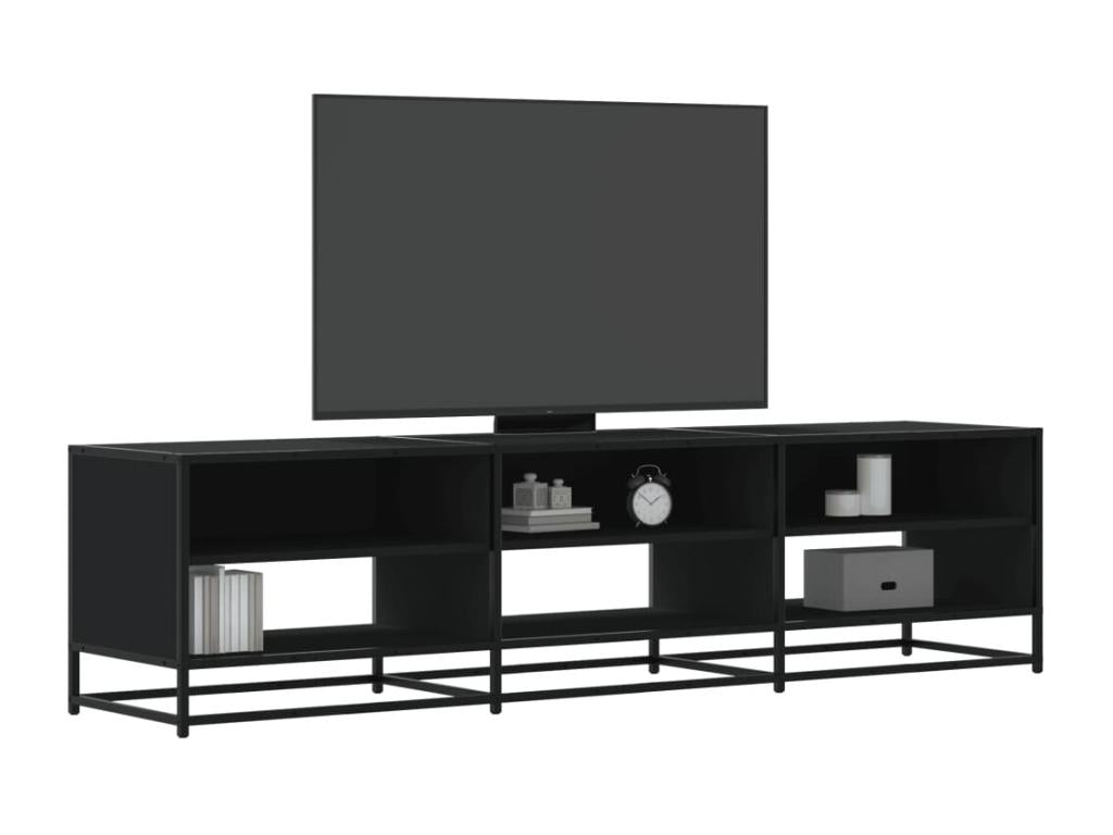 Meuble TV noir 180x40x46 cm bois d'ingénierie
