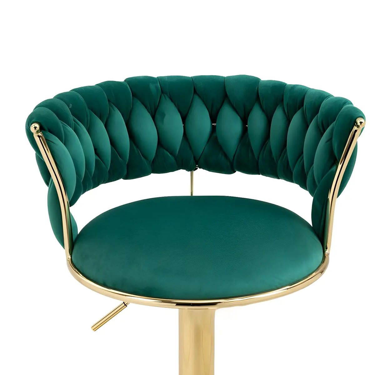 Tabouret de bar réglable pivotant à dossier bas et base dorée