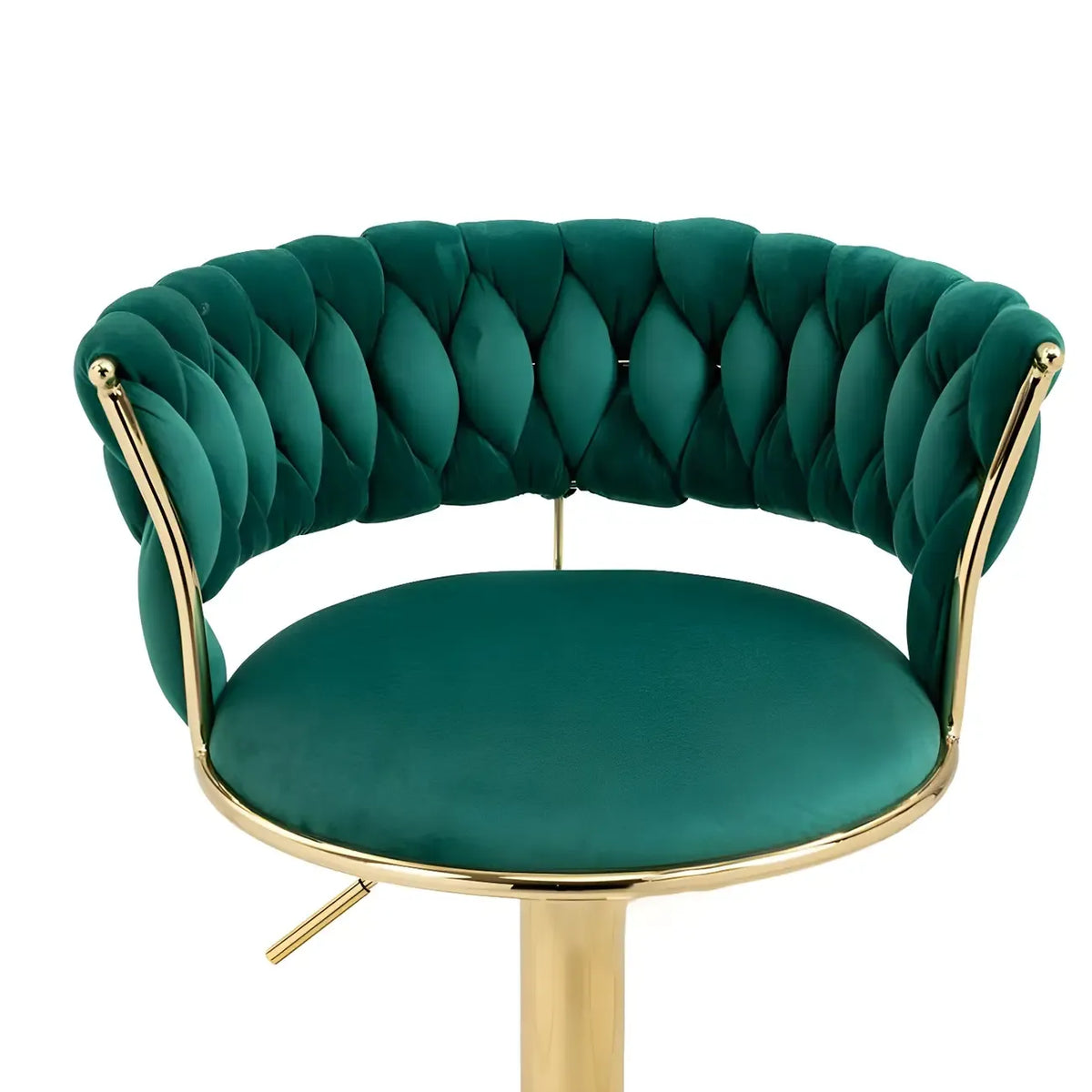 Tabouret de bar réglable pivotant à dossier bas et base dorée