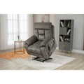 Fauteuil inclinable releveur gris chenille, massage, porte-gobelet escamotable