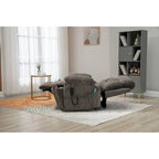 Fauteuil inclinable releveur gris chenille, massage, porte-gobelet escamotable