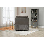 Fauteuil inclinable releveur gris chenille, massage, porte-gobelet escamotable