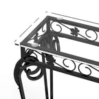 Console moderne en verre et métal pour entrée avec rangement et montage facile