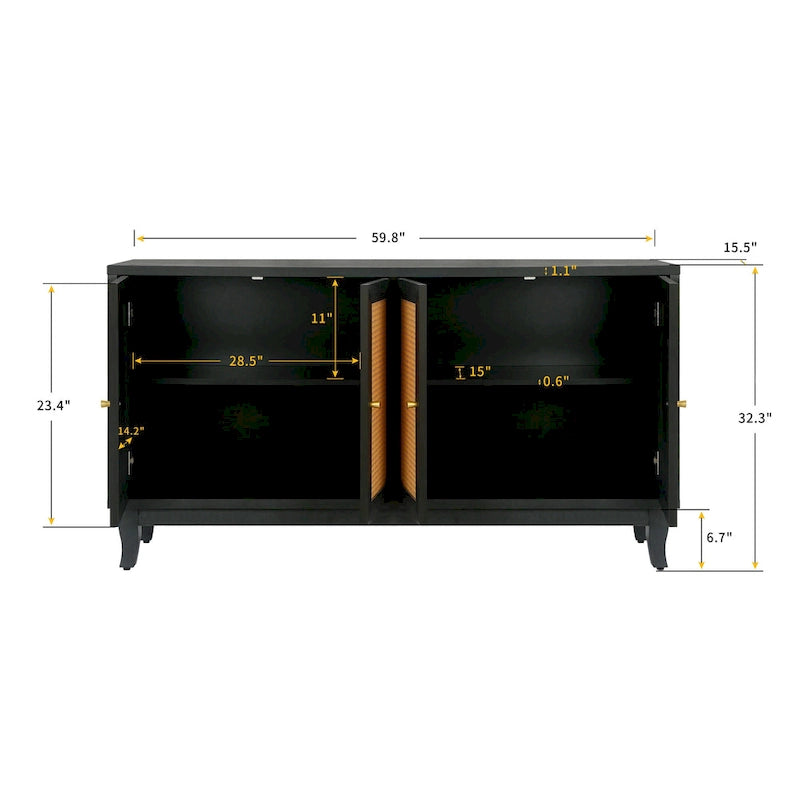 Buffet bas en rotin