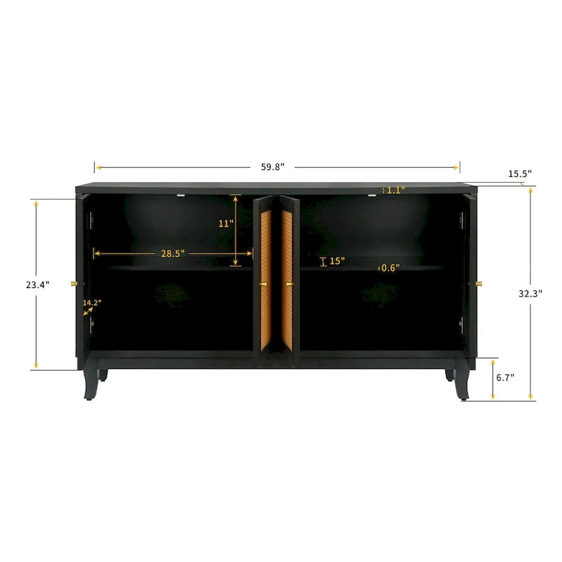 Buffet bas en rotin