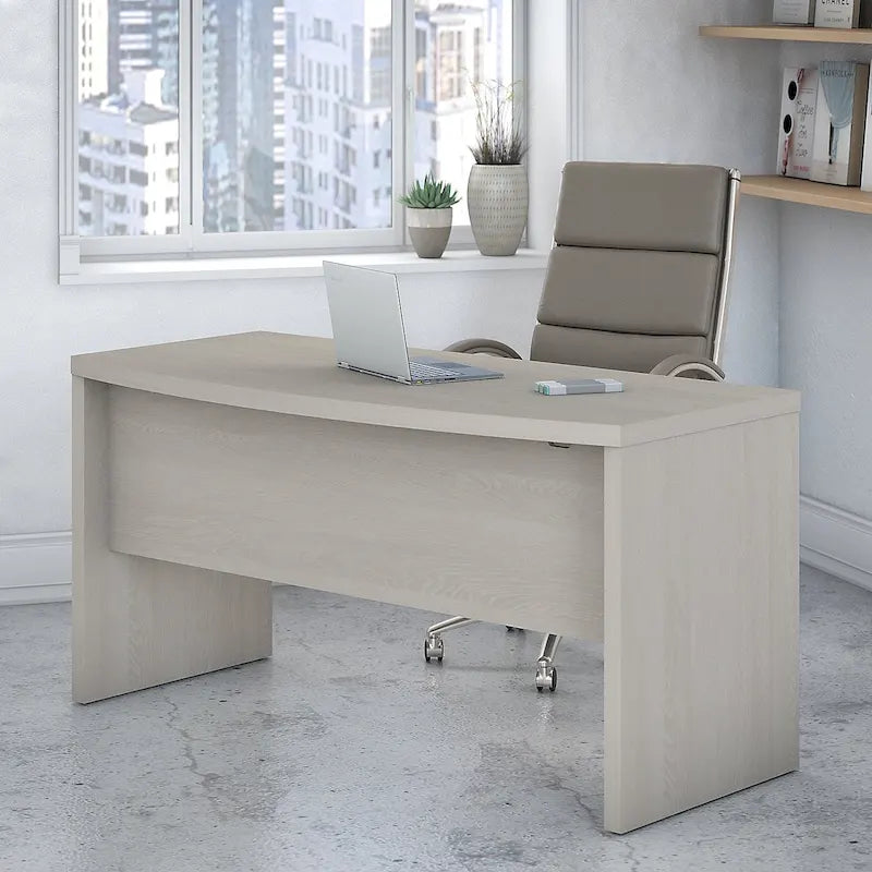60-Inch Curved-Front Office Desk