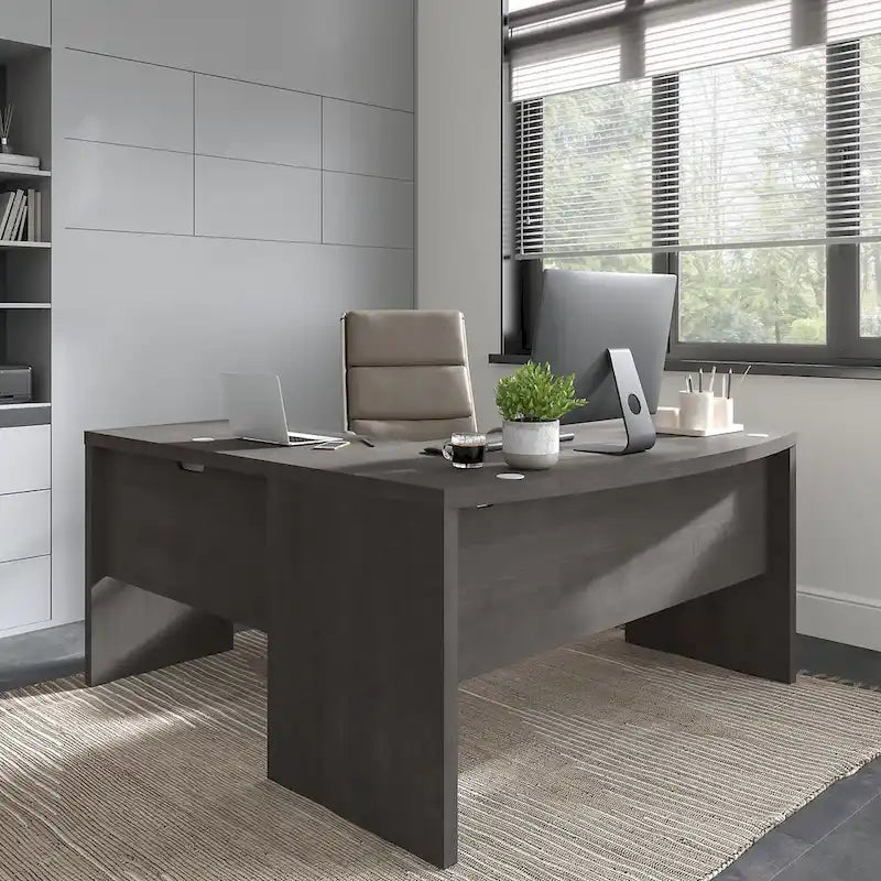 Bureau d'ordinateur de 60 pouces avec façade incurvée