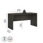 Bureau d'ordinateur de 60 pouces avec façade incurvée