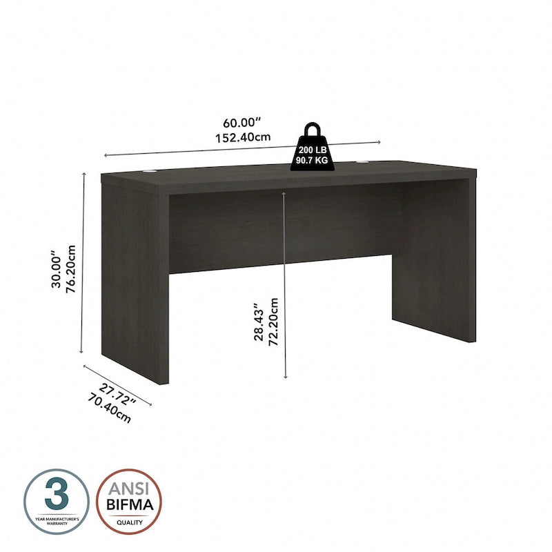 Bureau d'ordinateur de 60 pouces avec façade incurvée