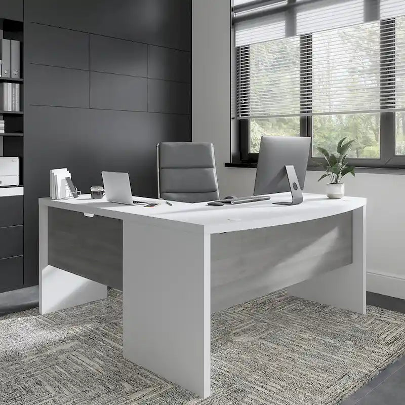 Bureau d'ordinateur de 60 pouces avec façade incurvée
