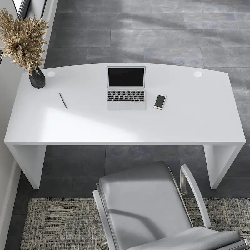 Bureau d'ordinateur de 60 pouces avec façade incurvée