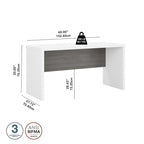 Bureau d'ordinateur de 60 pouces avec façade incurvée
