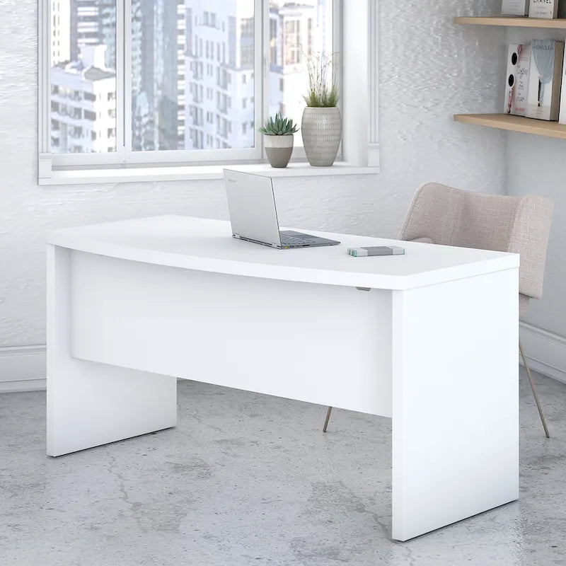 Bureau d'ordinateur de 60 pouces avec façade incurvée