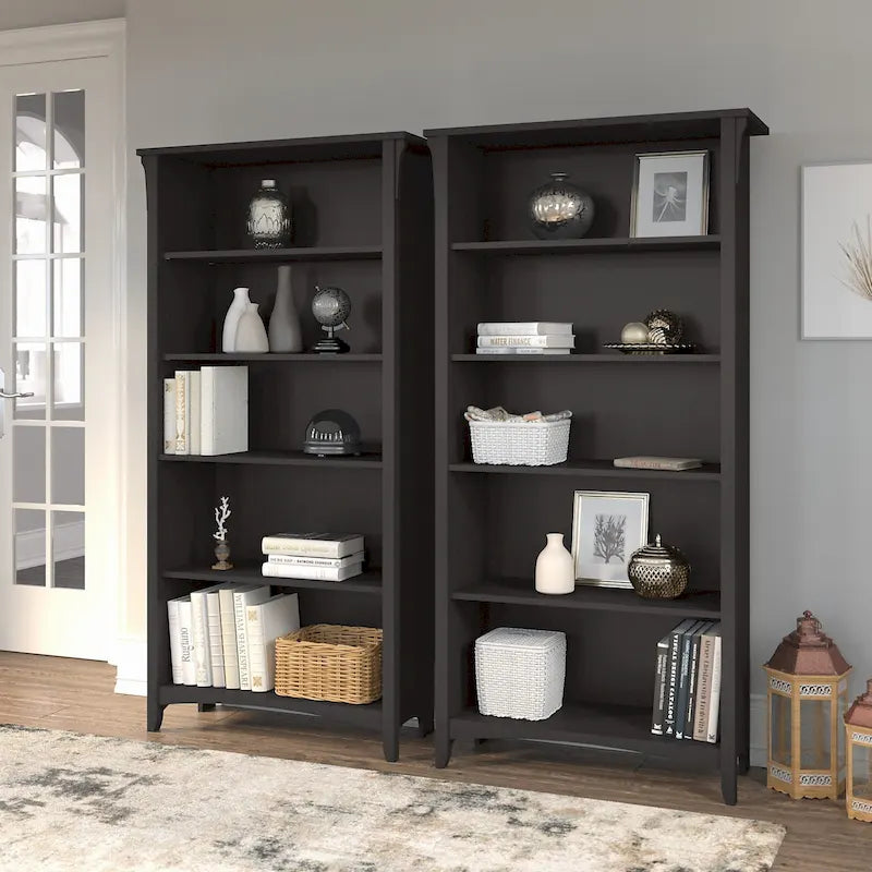 Bibliothèque haute à 5 étagères Salinas (lot de 2) de Bush Furniture