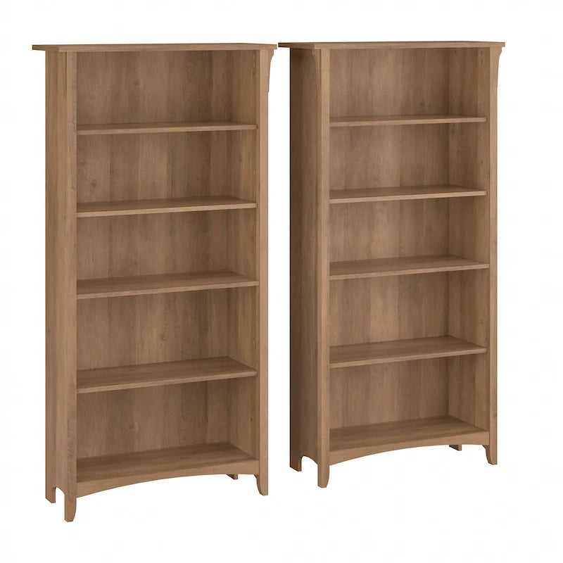 Bibliothèque haute à 5 étagères Salinas (lot de 2) de Bush Furniture