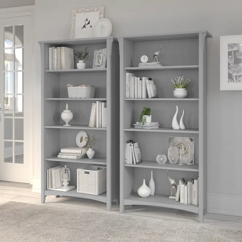 Bibliothèque haute à 5 étagères Salinas (lot de 2) de Bush Furniture