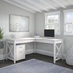Bureau d'angle 60W (avec meuble de rangement à roulettes)
