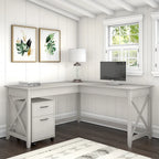 Bureau d'angle 60W (avec meuble de rangement à roulettes)